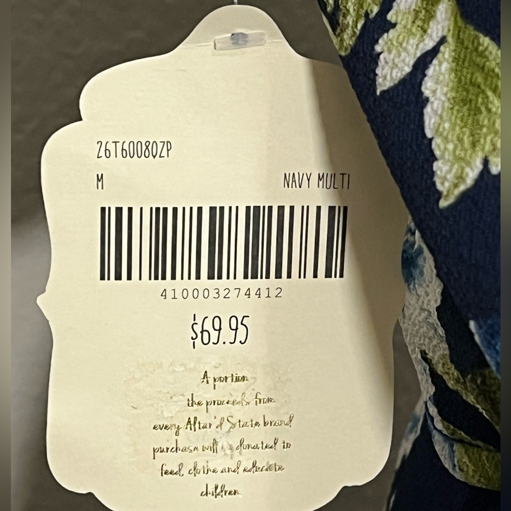 Altar'd State NWT Halter Top Romper with Navy Floral Design Size Medium - Picture 5 of 15